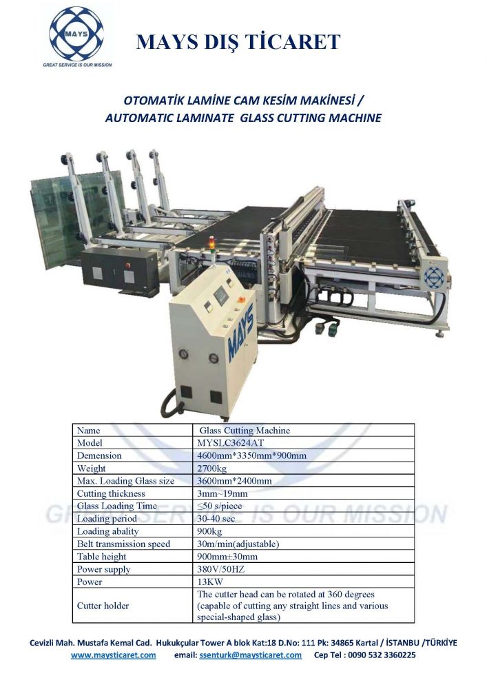 AUTOMATIC LAMINATE  GLASS CUTTING MACHINE 